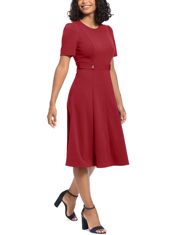 Online Clothing Stores Petites Womens Office Knee Fit & Flare Dress