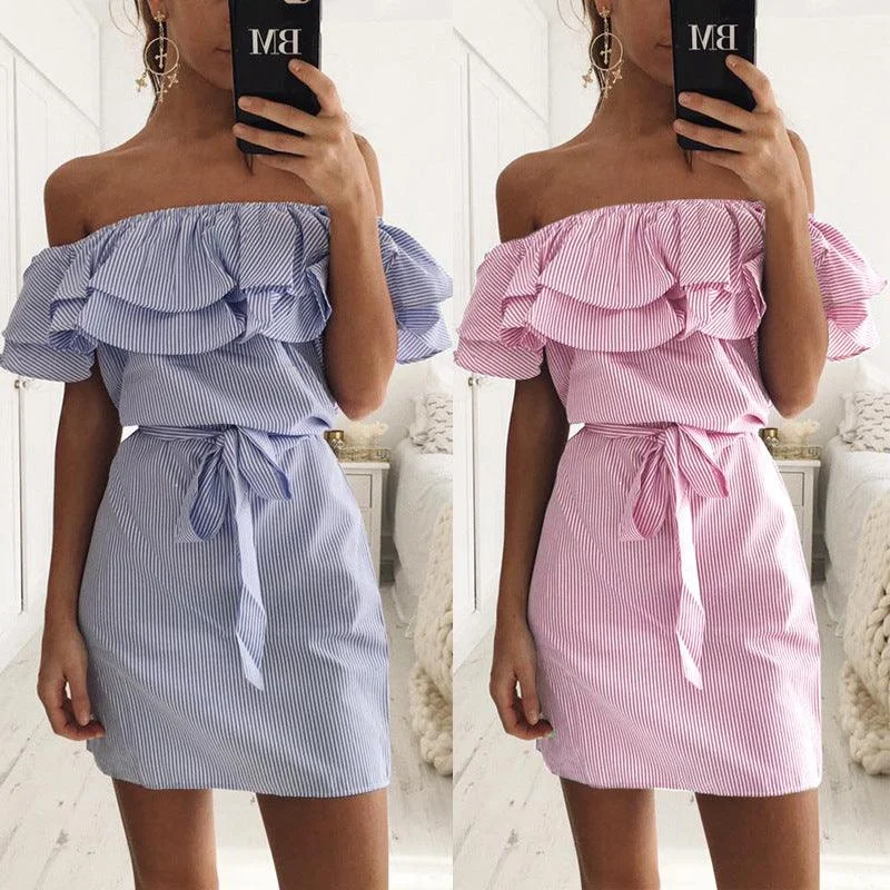 Women's Resort Garments END OF THE LINE RUFFLED DRESS