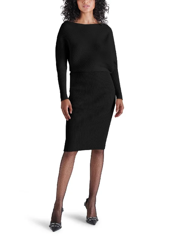 Women's Clothing For Work Lori Sweater Dress In Black