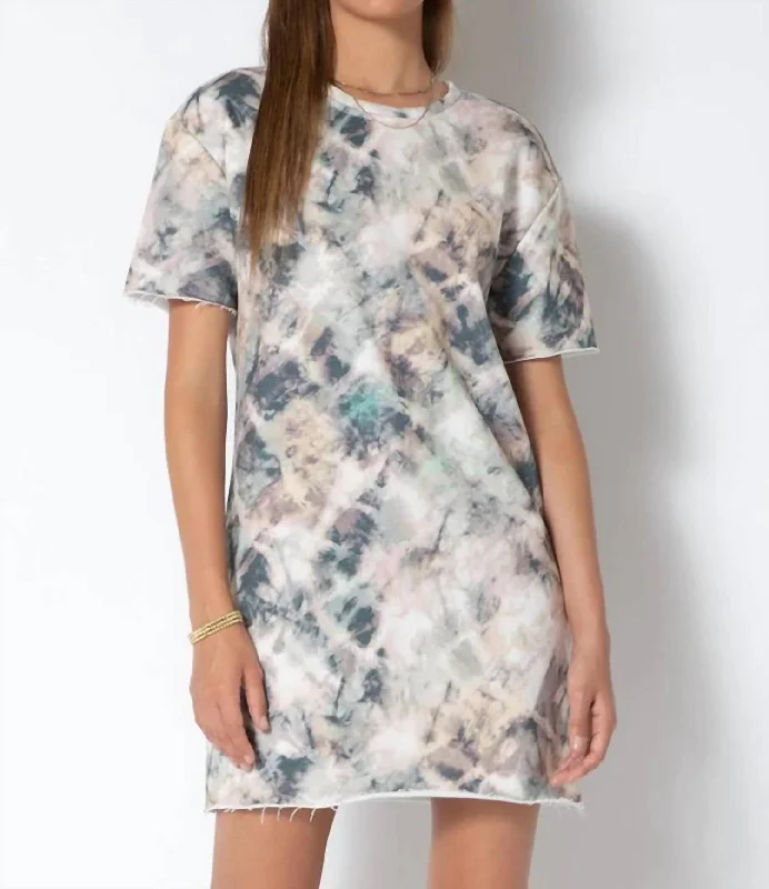 Women's Workout Garments Ellena Dress In Fog Tie Dye