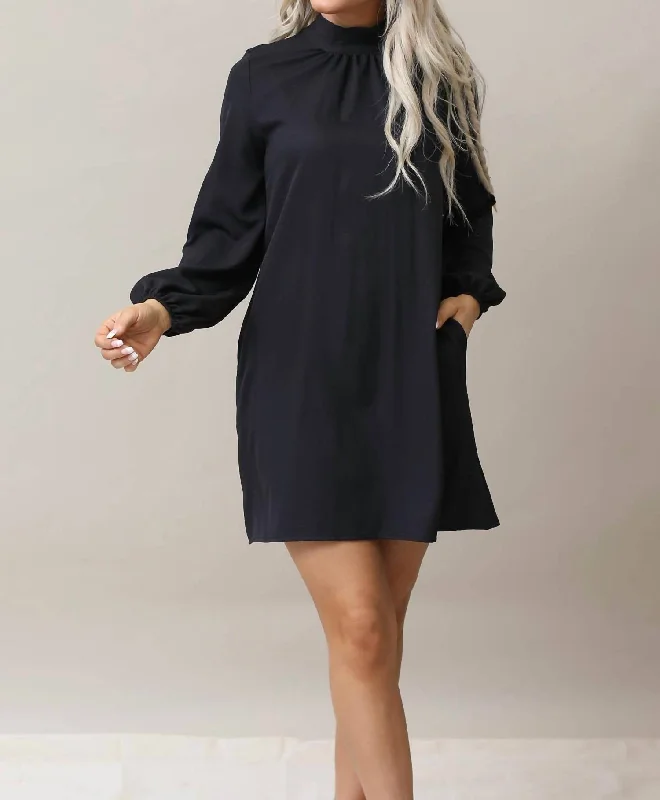 Everyday Wear Luxe Holiday Dress In Black