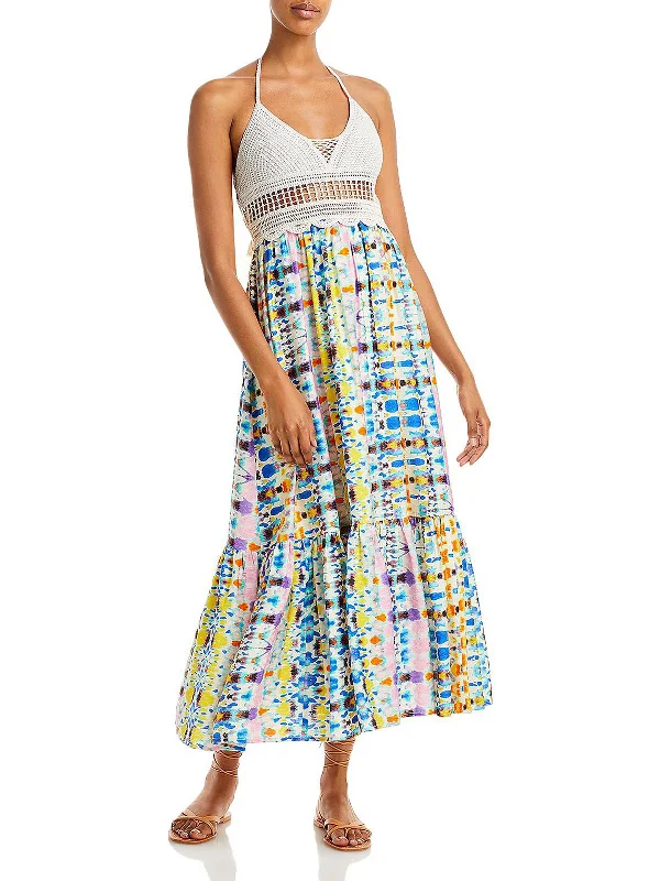 Sustainable Women's Clothes Womens Tie-Dye Long Halter Dress