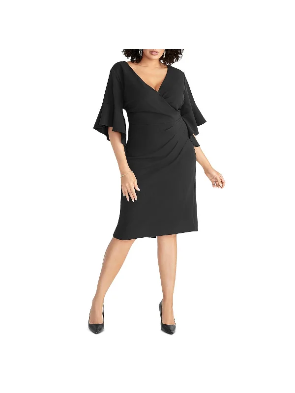 Women's Cozy Clothes Plus Womens Bell Sleeves Cocktail Sheath Dress