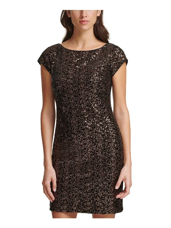 Classic Clothes For Women Womens Sequin Velvet Sheath Dress