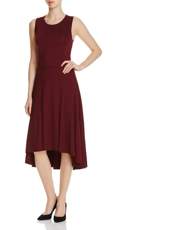 Women's Clothing And Garments Sets Womens Solid High-Low Fit & Flare Dress