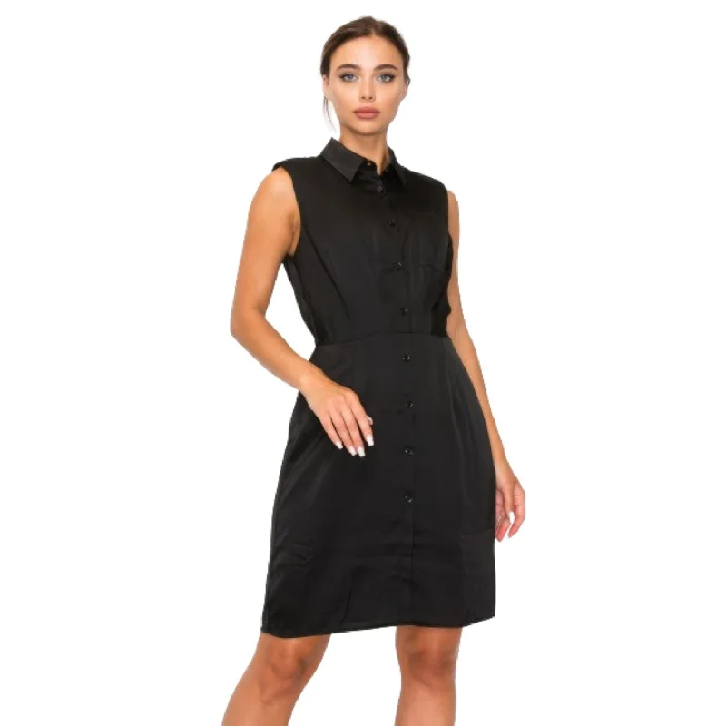 Women's Athletic Clothes Button-down Pleated Shirt Dress