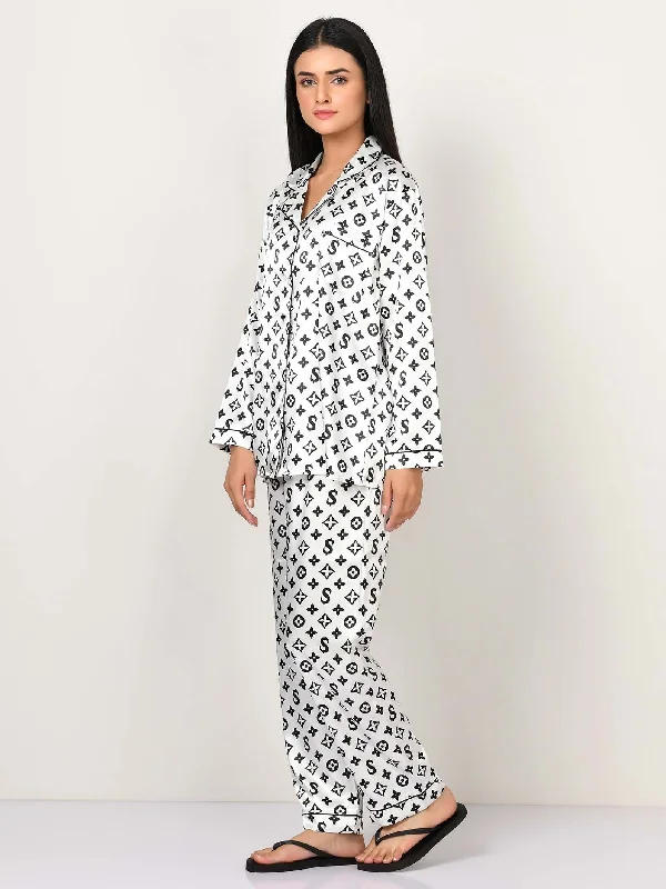 Big Savings Printed Silk Sleep Suit