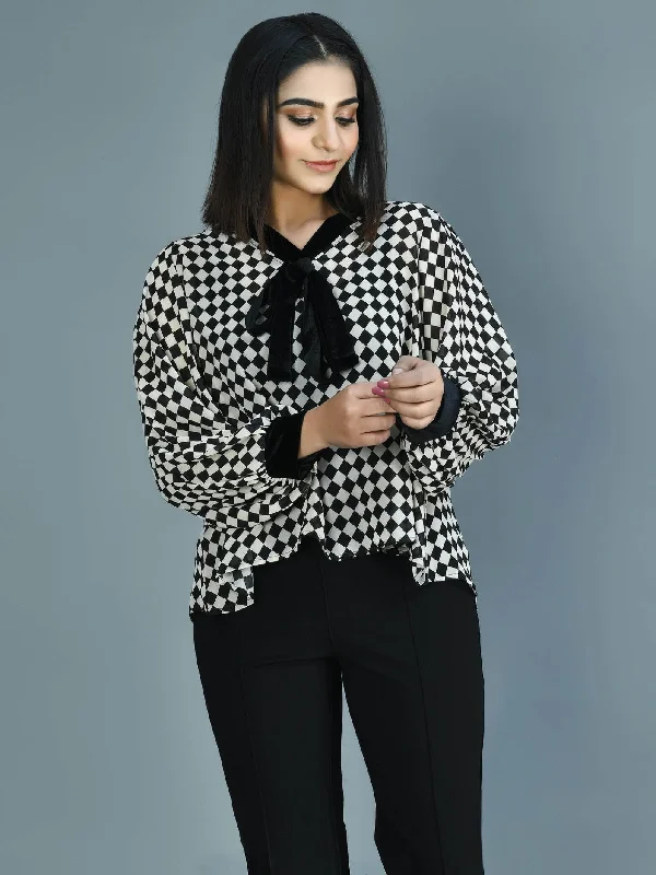 Street Style Fashion Checkered Top