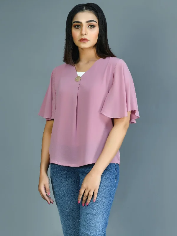 Minimalist Style Metallic Detail Top