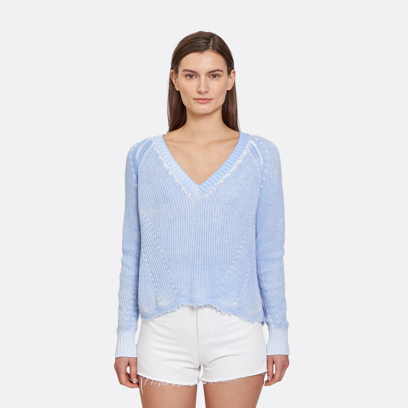 Fashion Sale Distressed Inked Scallop Shaker V - Glacier