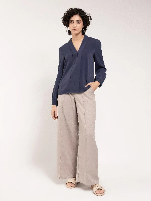 Limited Time Deal Plain Pleated Top