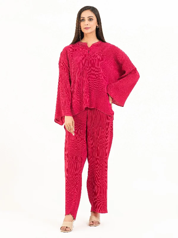 Luxury Fashion Pleated Silk Co-Ord Set
