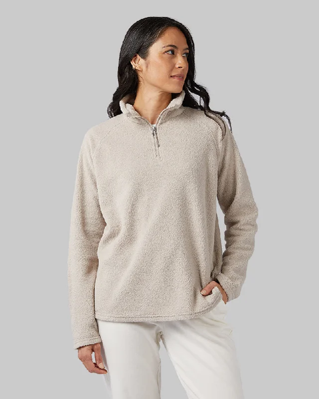 Wardrobe Refresh WOMEN'S SHORTHAIR SHERPA 1/4 ZIP TOP