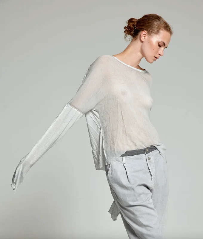 Style Upgrade Silk Jersey Top - Original Light Gray