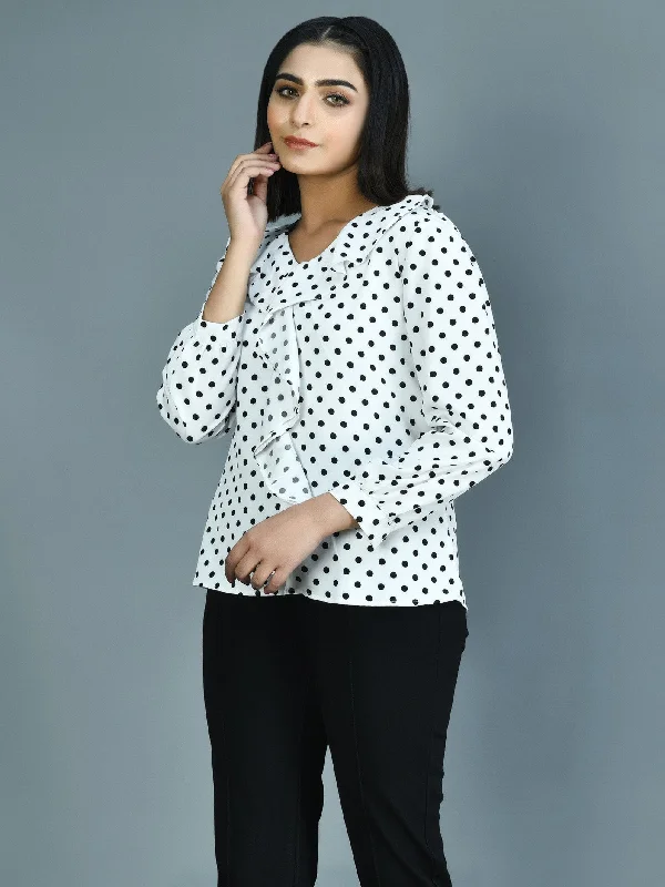 Trendy Street Style Clothing Printed Ruffled Top