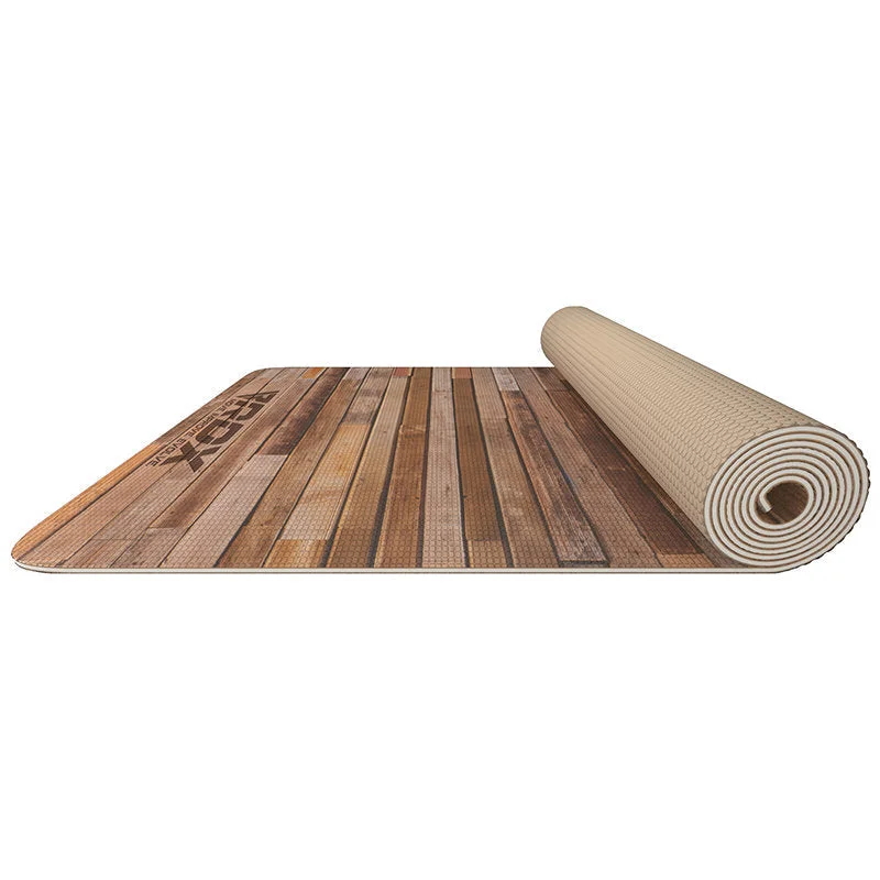 Strengthen, Balance, And Save On Yoga Gear RDX D4 Iris 6mm PVC Yoga Mat Rustic Wood