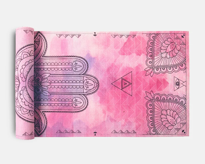 Flexibility Meets Affordability In Our Yoga Sale Yoga Mat - Hamsa Print
