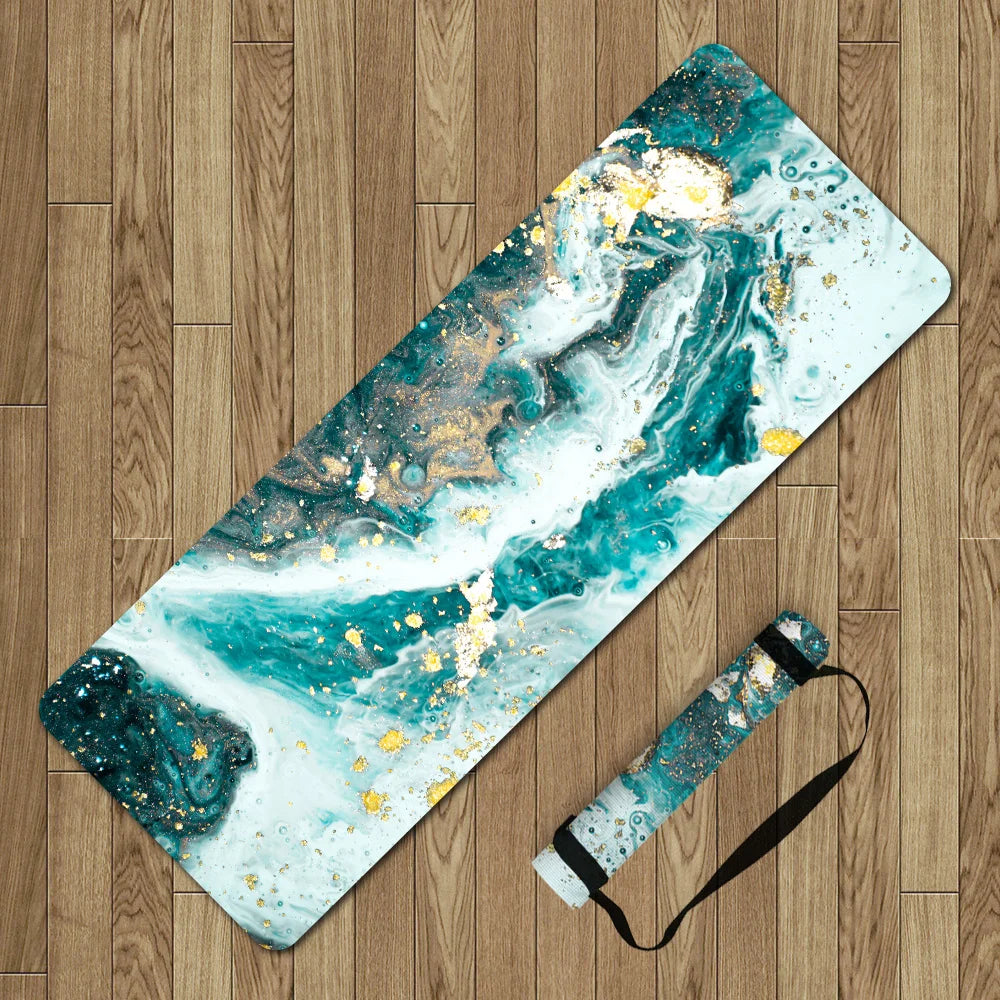 Breathe Deeper, Save Bigger On Yoga Must-Haves Natural Rubber Marble Print Yoga Mat