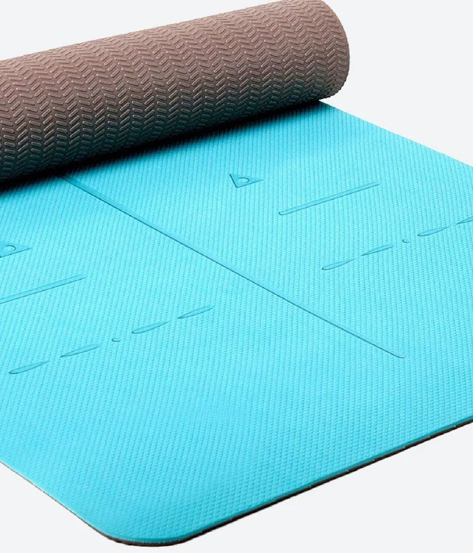 Stretch In Comfort With Affordable Yoga Gear Heathyoga TPE Body Alignment System Yoga Mat - Turquoise