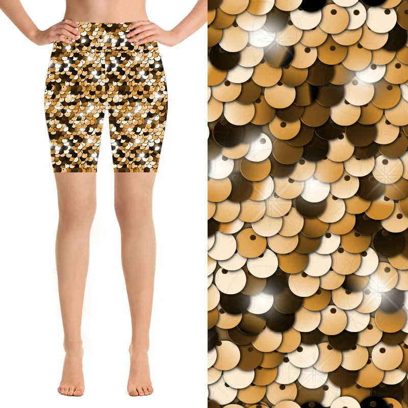 Ultimate Comfort And Style Now At Lower Prices 24/7 Biker Shorts - Glitz in Gold