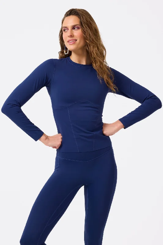 Limited-Time Savings On Yoga Leggings And Tops Action Corset Long Sleeve in Navy