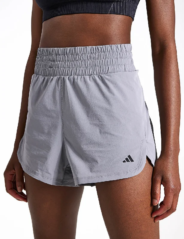 Pacer Stretch-Woven Zipper Pocket Lux Shorts - Grey Three