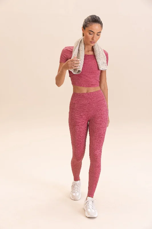 Soft, Supportive Yoga Wear At Unbeatable Savings Aero Back Melange Top