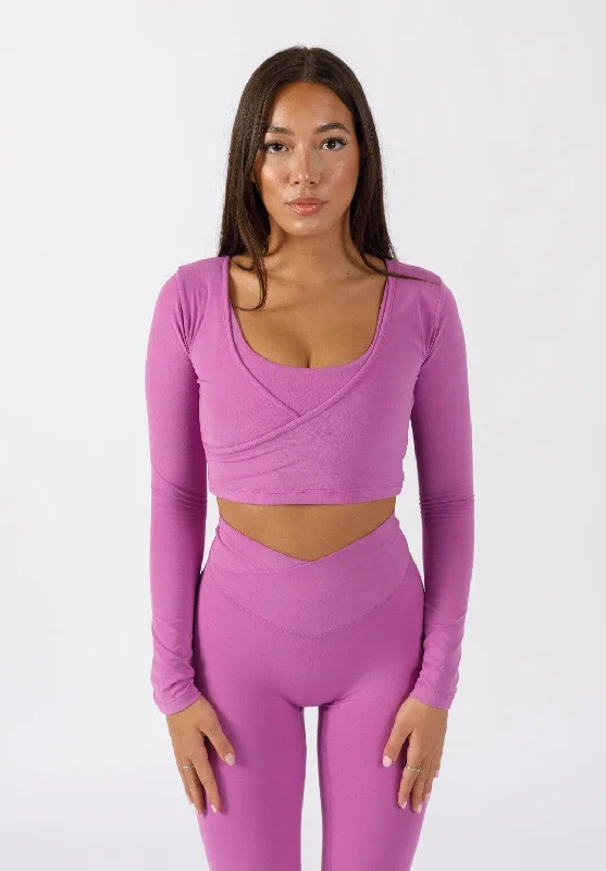 Stretch In Style With Budget-Friendly Yoga Wear AirSilk Long Sleeve Wrap Crop Vertigo Stretch In Style With Budget-Friendly Yoga Wear AirSilk Long Sleeve Wrap Crop Vertigo