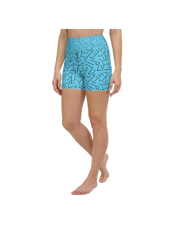 Premium Yoga Wear At Special Discounts Aqua Black Line Yoga Shorts