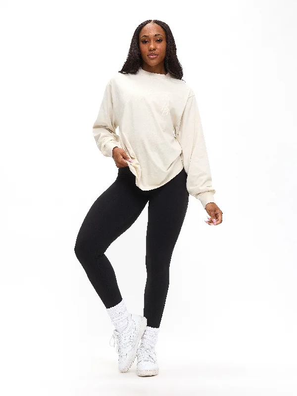 Limited-Time Savings On Yoga Leggings And Tops BB Long Sleeve Tee - Bone