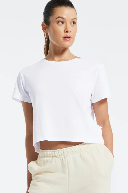 Your Yoga Essentials, Now At Lower Prices Bowery Boxy Weekend Cotton Tee - White