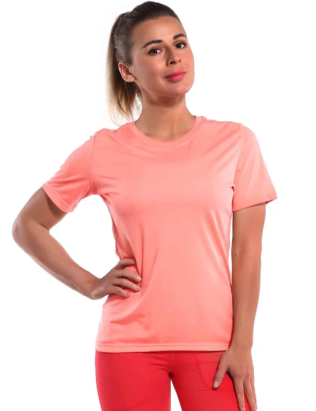 Premium Yoga Wear At Special Discounts Short Sleeve Athletic Shirts coral