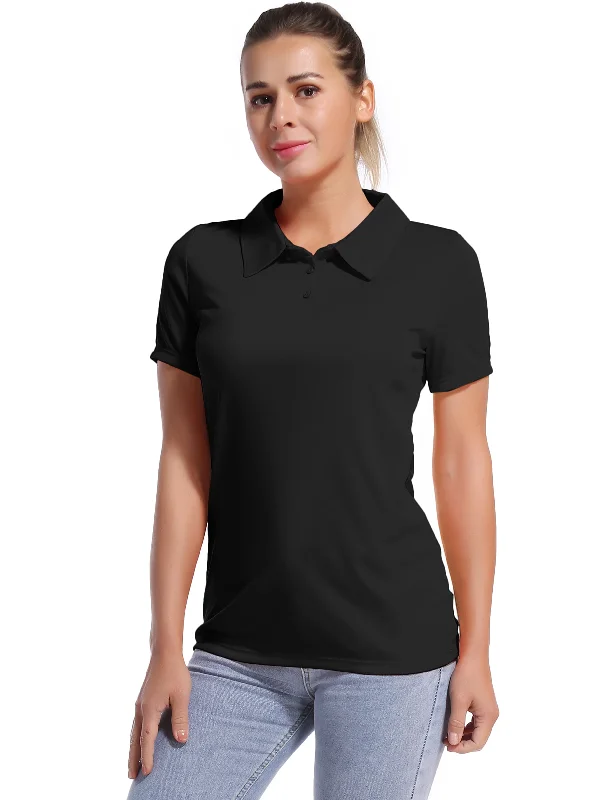 Your Go-To Yoga Outfits Now More Affordable Short Sleeve Slim Fit Polo Shirt black