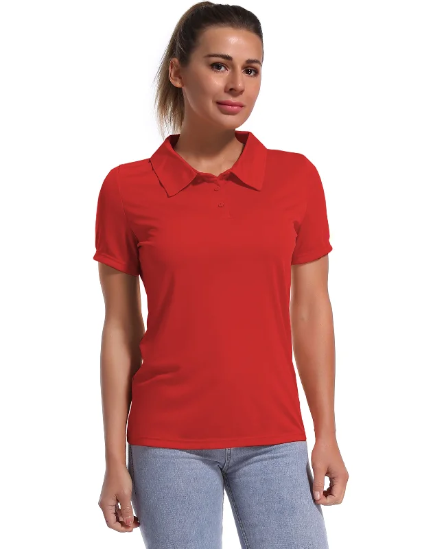 Soft, Supportive Yoga Wear At Unbeatable Savings Short Sleeve Slim Fit Polo Shirt red Soft, Supportive Yoga Wear At Unbeatable Savings Short Sleeve Slim Fit Polo Shirt red