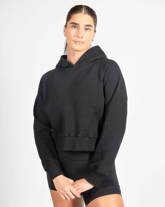 Yoga Wear At Unbeatable Prices Classic Cropped Hoodie - Black