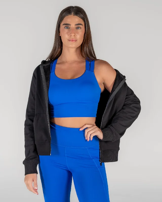 Stretch In Style With Budget-Friendly Yoga Wear Classic Full-Zip Hoodie - Black