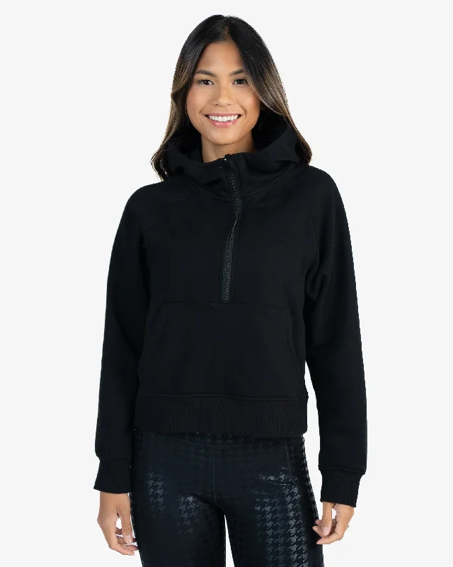 Performance Yoga Wear Now At Exclusive Discounts Classic Half Zip Up Hoodie - Black