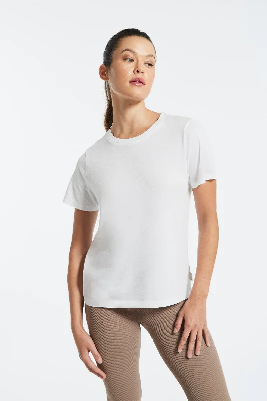 Enhance Your Flow With Stylish Yoga Wear At Great Prices Cooper Classic Cotton Modal Tee - White Enhance Your Flow With Stylish Yoga Wear At Great Prices Cooper Classic Cotton Modal Tee - White