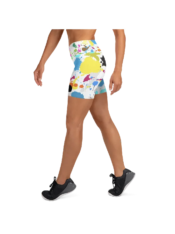 Elevate Your Practice With Affordable Yoga Wear Color Splash Yoga Shorts
