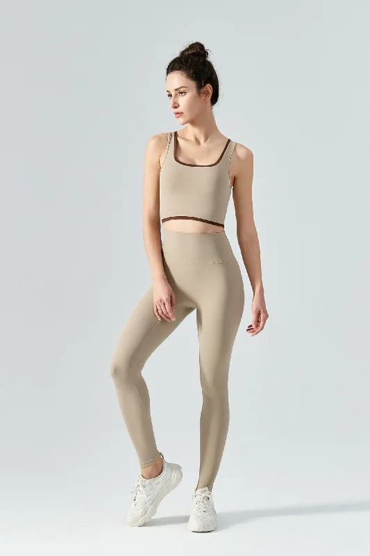 Elevate Your Practice With Affordable Yoga Wear Contrast Edge Sports Bra & Leggings Activewear Set Elevate Your Practice With Affordable Yoga Wear Contrast Edge Sports Bra & Leggings Activewear Set