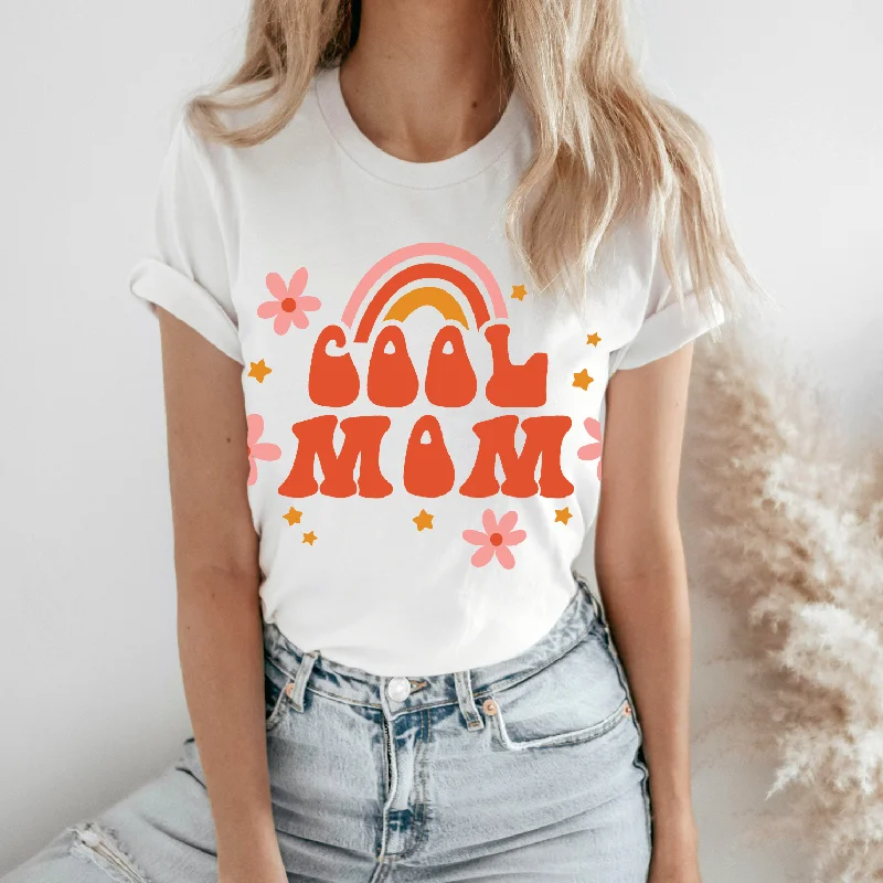 Premium Yoga Wear At Special Discounts Cool Mom Rainbow • White Tee