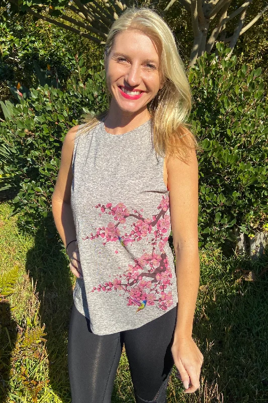From Warm-Ups To Cooldowns, Shop And Save Cherry Blossoms With Hummingbirds Boyfriend Tee From Warm-Ups To Cooldowns, Shop And Save Cherry Blossoms With Hummingbirds Boyfriend Tee