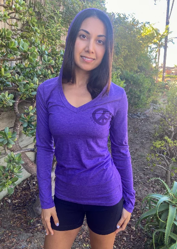 Embrace Comfort With Yoga Wear On Sale V-neck tri blend hoodie with pocket peace symbol with ganesh's inside.