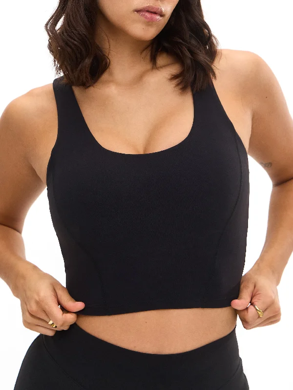 The Best Yoga Wear At The Best Prices Crystal Crop V2 - Onyx Black