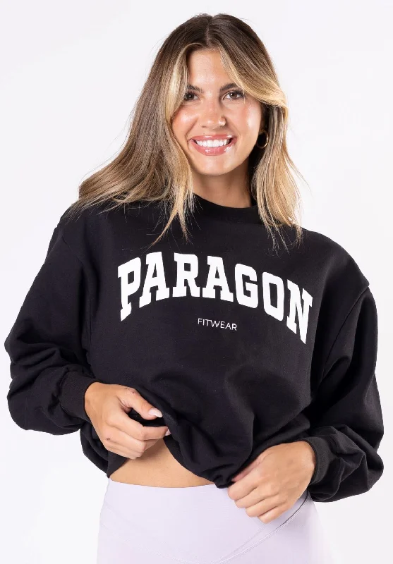 Limited-Time Sale On Stylish Yoga Apparel Varsity Crewneck Black