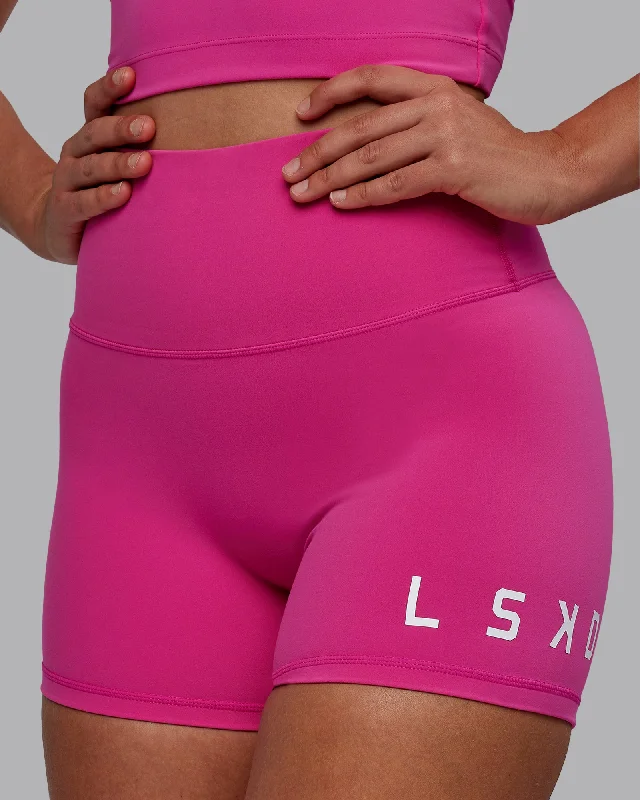 Sweat In Style With Yoga Clothing Discounts Evolved X-Length Shorts - Fuchsia Pink-White Sweat In Style With Yoga Clothing Discounts Evolved X-Length Shorts - Fuchsia Pink-White