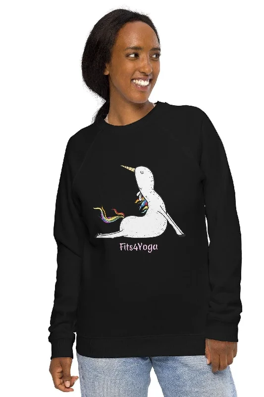 High-Quality Yoga Clothing At Budget-Friendly Prices Fits4yoga Unicorn Organic Raglan Sweatshirt