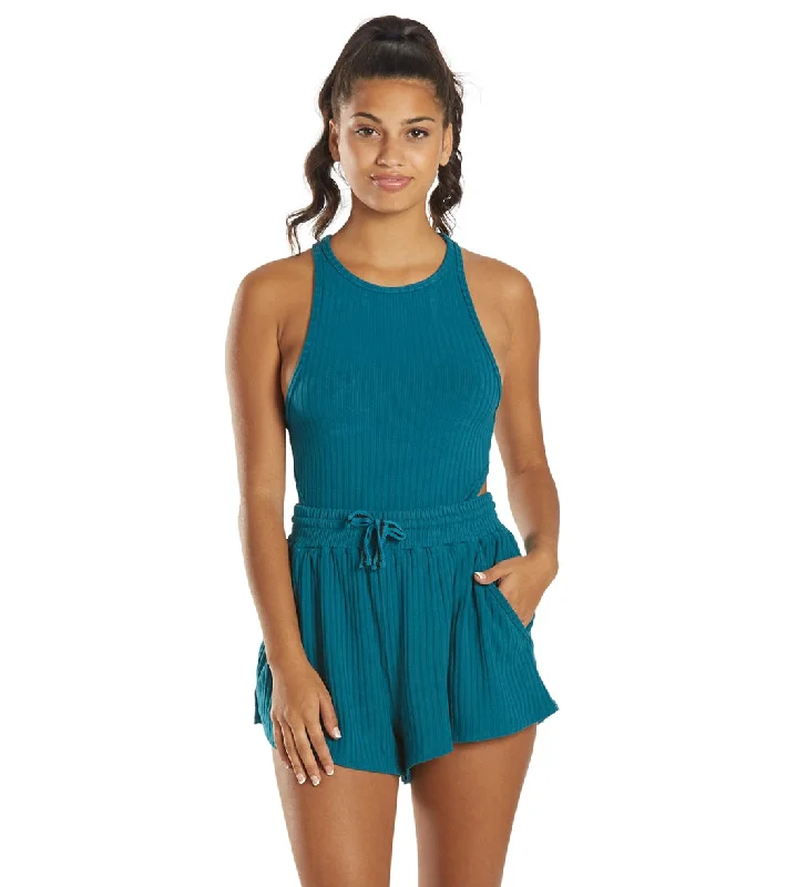 Limited-Stock Sale On Yoga Tops And Leggings Free People Blissed Out Romper Blue Peacock Limited-Stock Sale On Yoga Tops And Leggings Free People Blissed Out Romper Blue Peacock