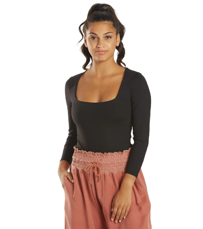 Limited-Stock Sale On Yoga Tops And Leggings Free People Truth or Square Bodysuit Black Limited-Stock Sale On Yoga Tops And Leggings Free People Truth or Square Bodysuit Black