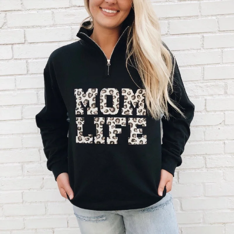 Lightweight, Breathable Yoga Wear At Special Prices Mom Life Cheetah • Quarter Zip